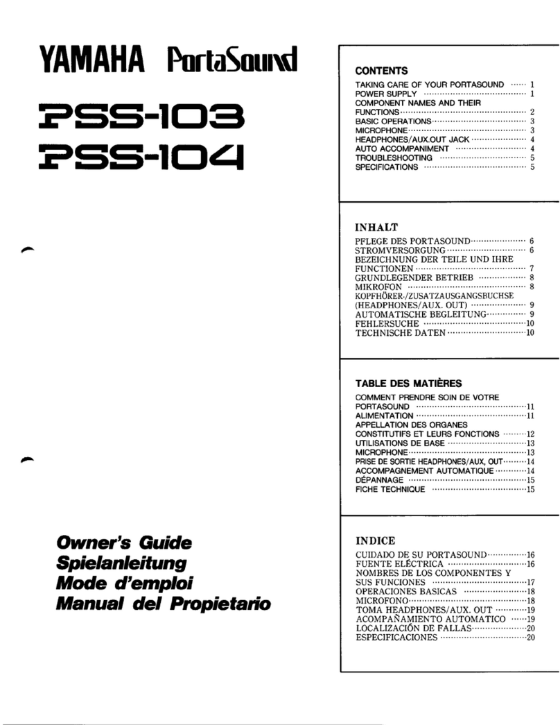 Yamaha PortaSound PSS-203 owner's guide