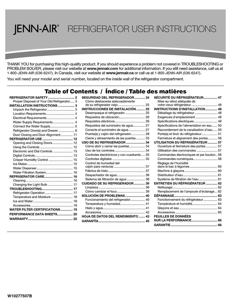 Jenn-Air REFRIGERATOR User manual