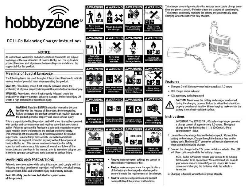 HobbyZone DC Li-Po Balancing Charger User manual