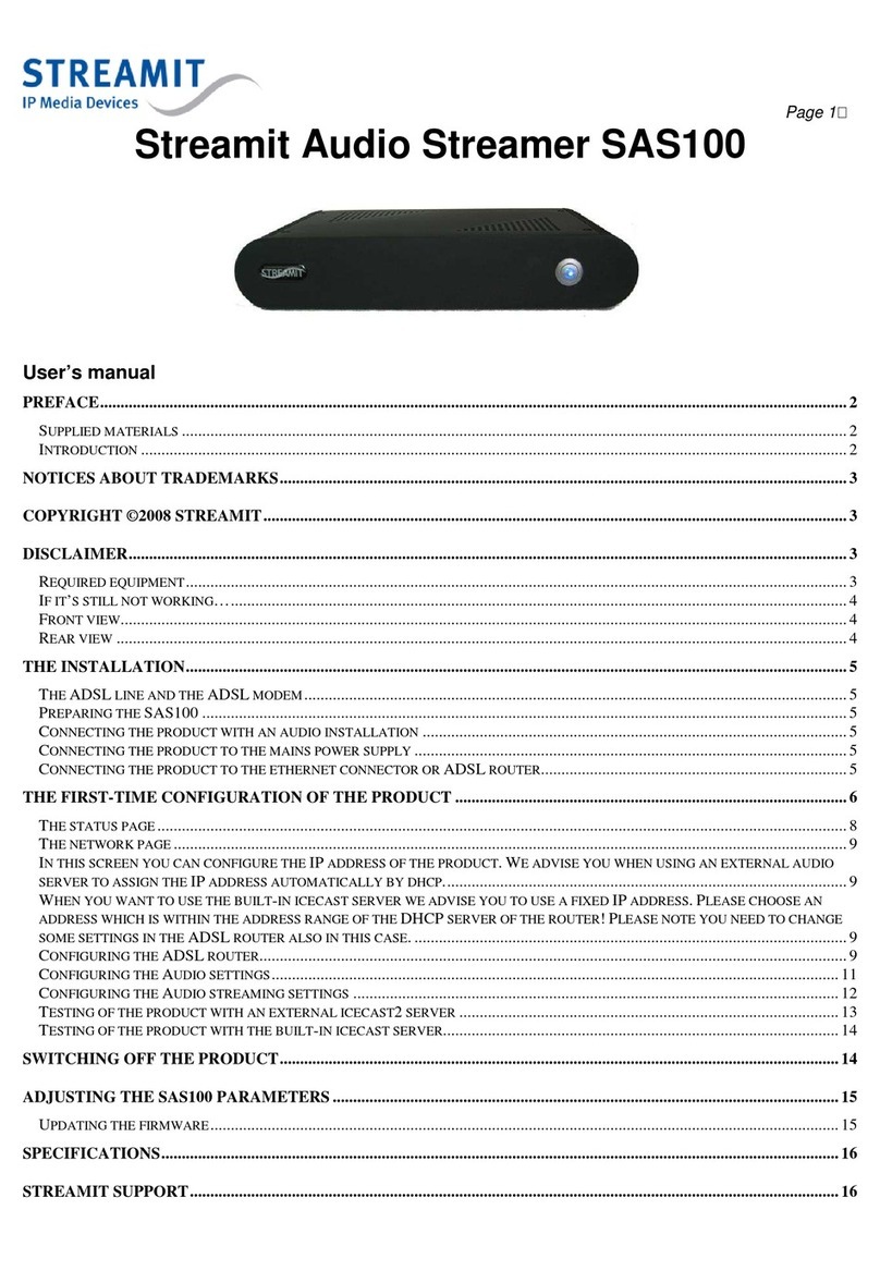 Streamit SAS100 user manual