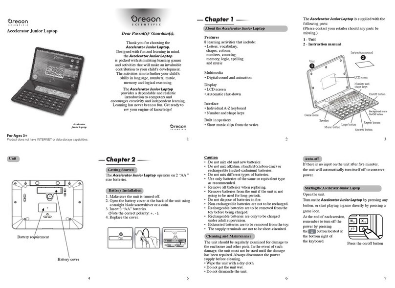 Oregon Scientific Accelerator Junior Laptop User manual