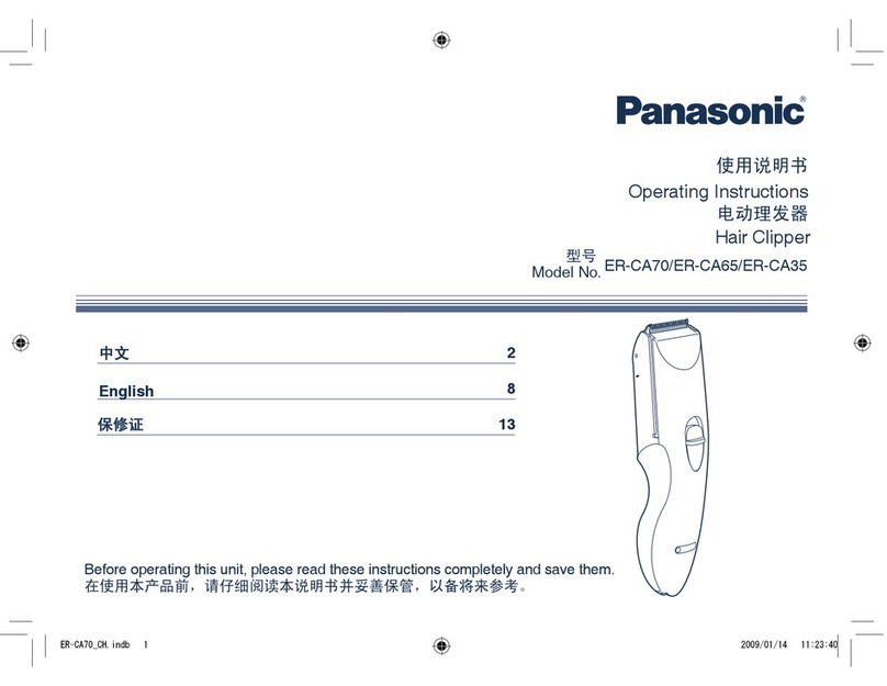 Panasonic ER-CA70 operating instructions