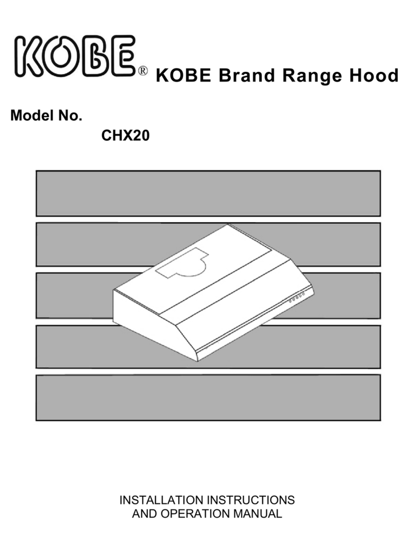 KOBE CHX20 Installation instructions and operation manual