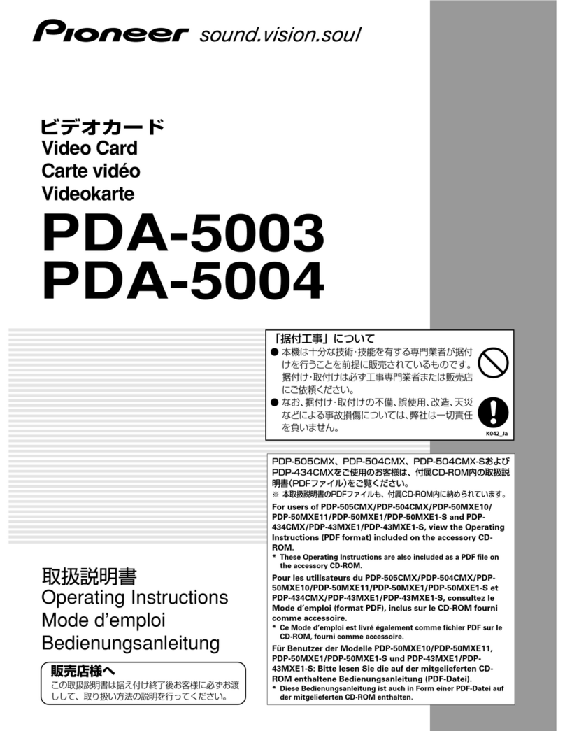 Pioneer PDA-5003 operating instructions
