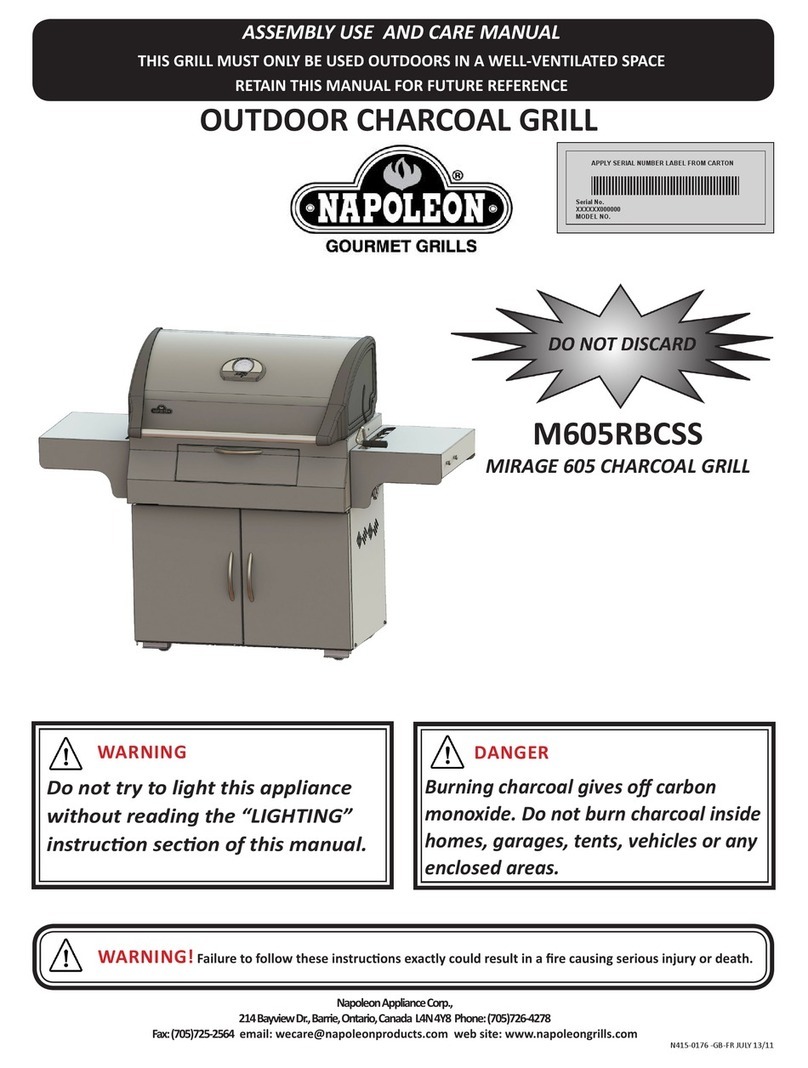 Napoleon M605RBCSS Assembly, use and care manual