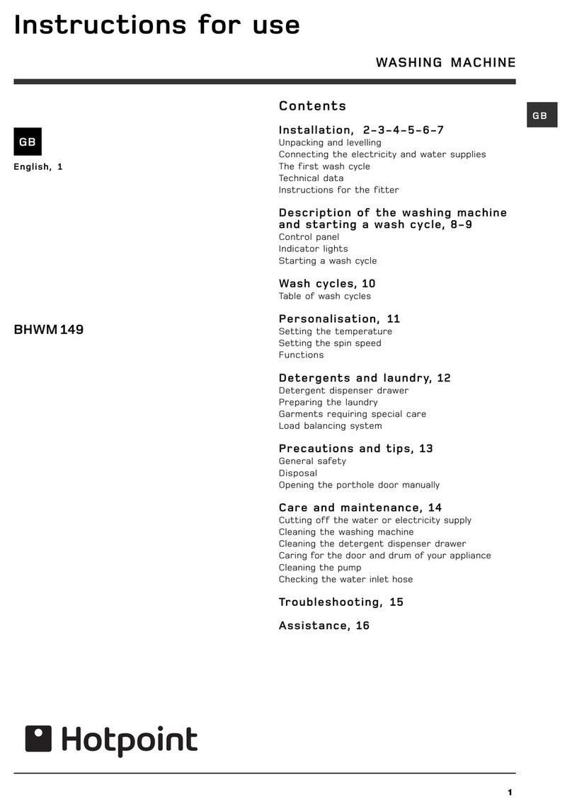 Hotpoint BHWM 149 User manual Hotpoint BHWM 149 User manual