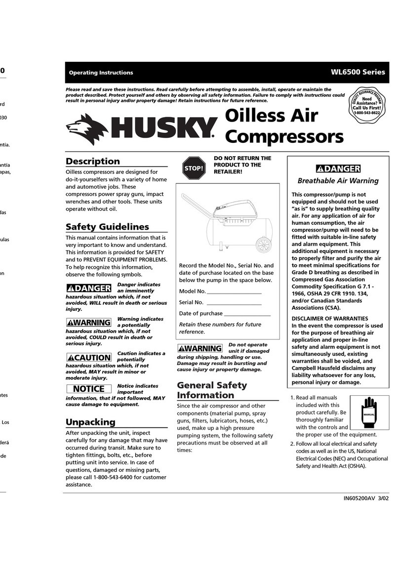 Husky WL6500 Series operating instructions