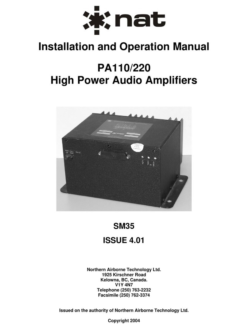 Nat PA110 Installation and operation manual