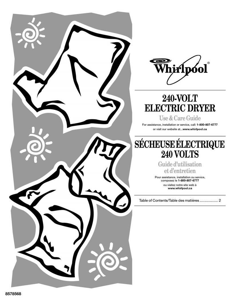 Whirlpool 240-VOLT ELECTRIC DRYER User manual