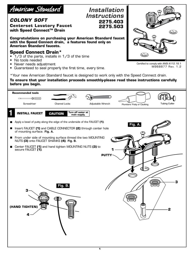 American Standard COLONY SOFT 2275.403 installation instructions