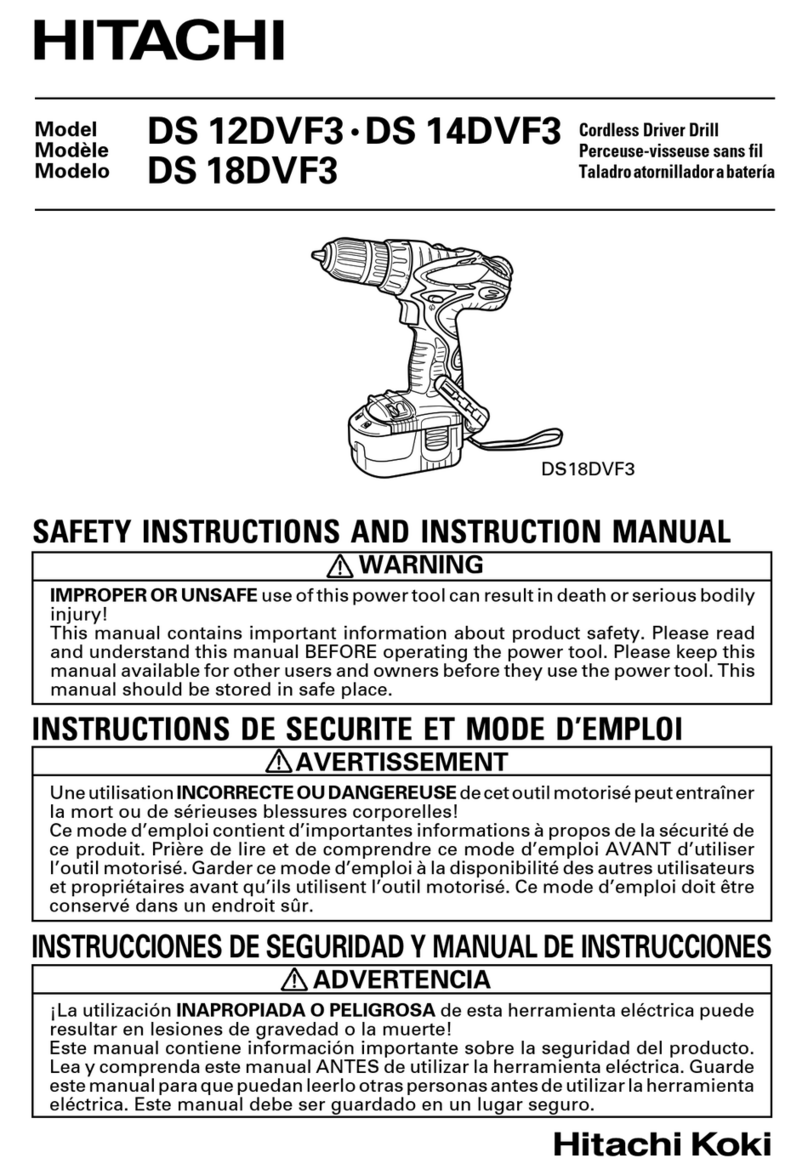 Hitachi DS 12DVF3 Safety instructions and instruction manual
