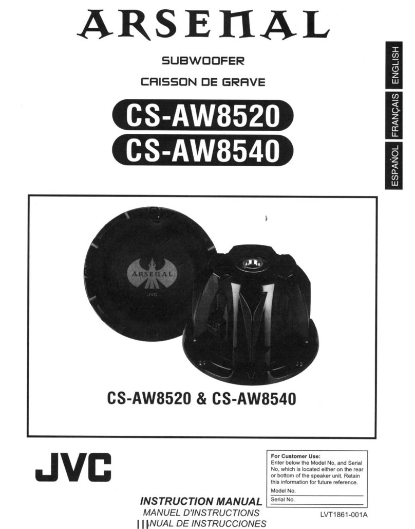 JVC CS-AW8520 - Arsenal 15" Subwoofer User manual JVC CS-AW8520 - Arsenal 15" Subwoofer User manual