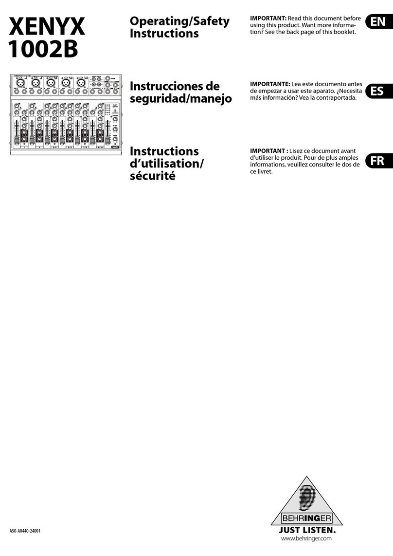 Behringer XENYX 1002B Operating/safety instructions