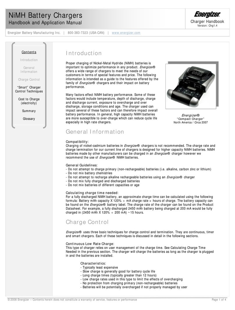 Energizer Compact Charger Handbook and application manual