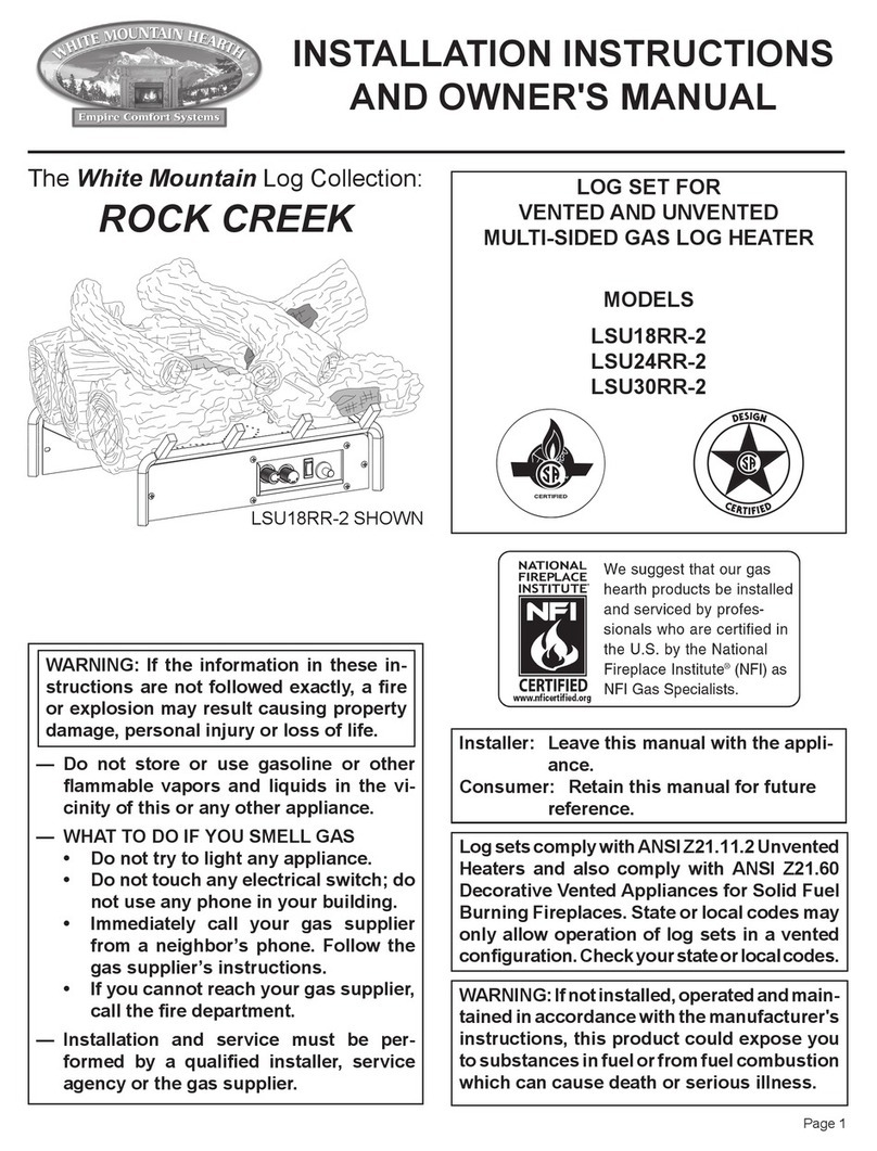 White Mountain Rock Creek LSU18RR-2 Installation instructions and owner's manual