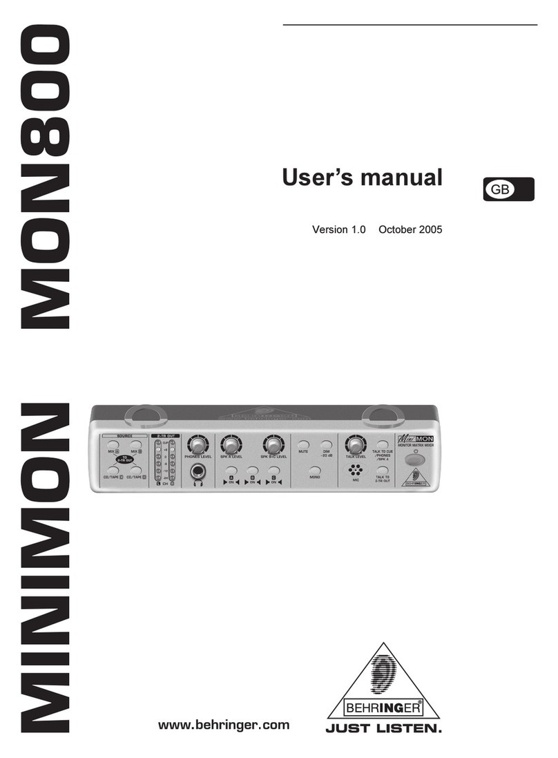 Behringer Minimon Mon800 User manual