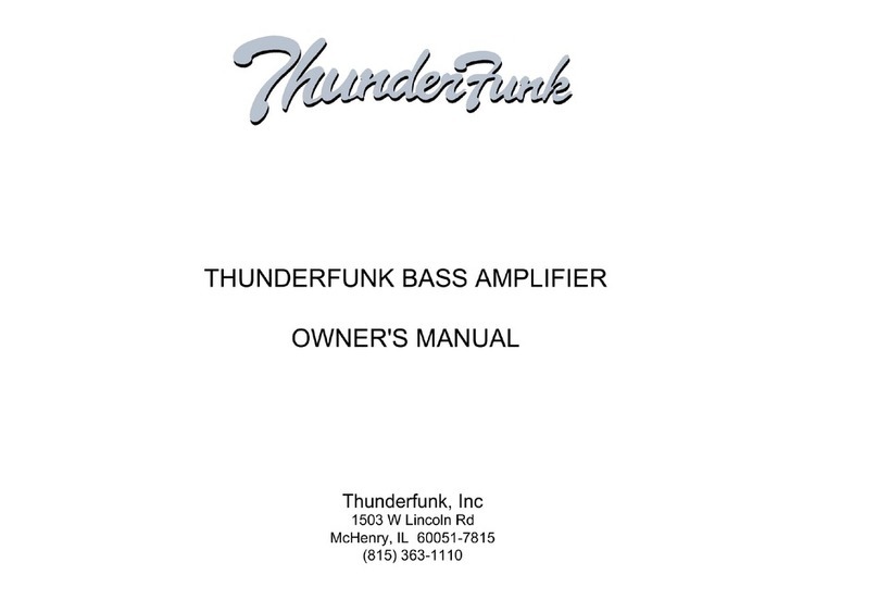 Thunderfunk Bass amplifier owner's manual