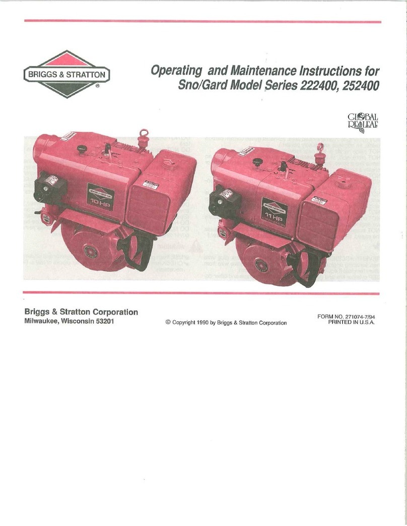 Briggs & Stratton Sno/Gard 222400 Series Operating and maintenance instructions Briggs & Stratton Sno/Gard 222400 Series Operating and maintenance instructions