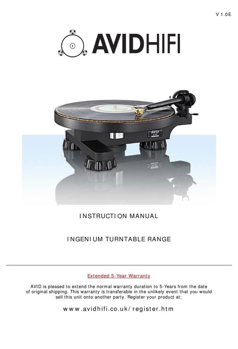 AVID HIFI Ingenium Series User manual