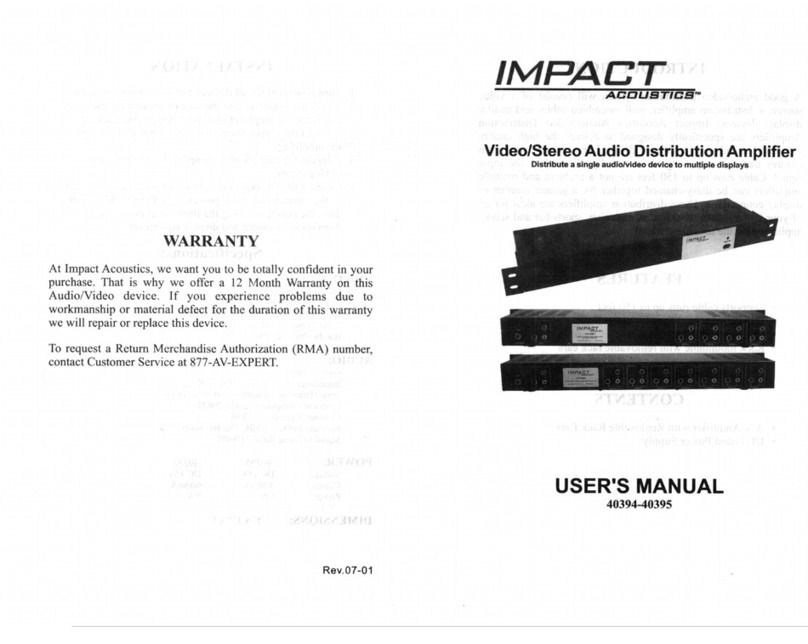 Impact Acoustics Video/Stereo Audio Distribution Amplifier user manual