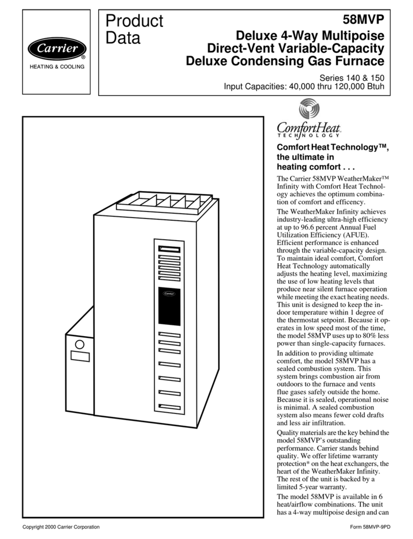 Carrier GAS FURNACE 58MVP Operation manual Carrier GAS FURNACE 58MVP Operation manual