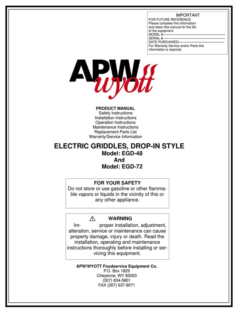 APW Wyott EGD-48 product manual APW Wyott EGD-48 product manual
