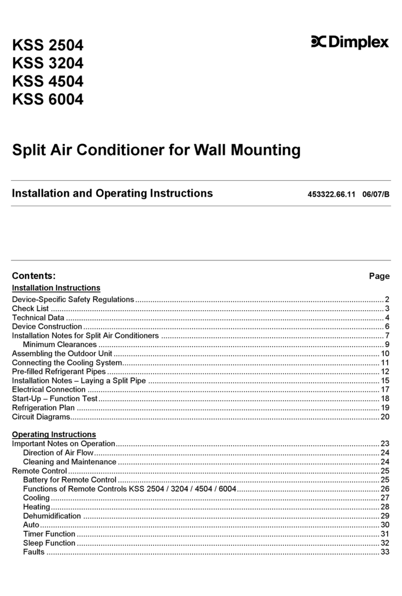 Dimplex KSS 6004 Installation and operating instructions