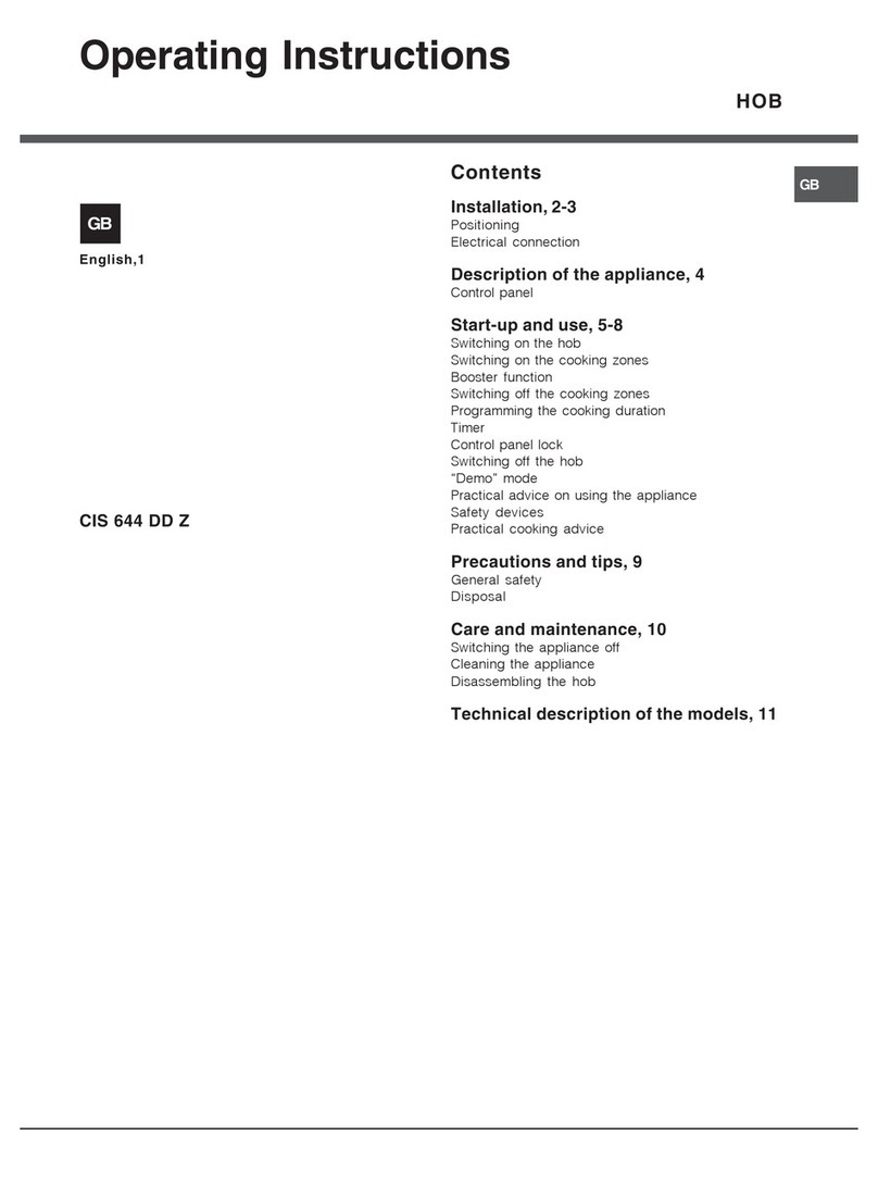 Hotpoint CIS 644 DD Z S operating instructions