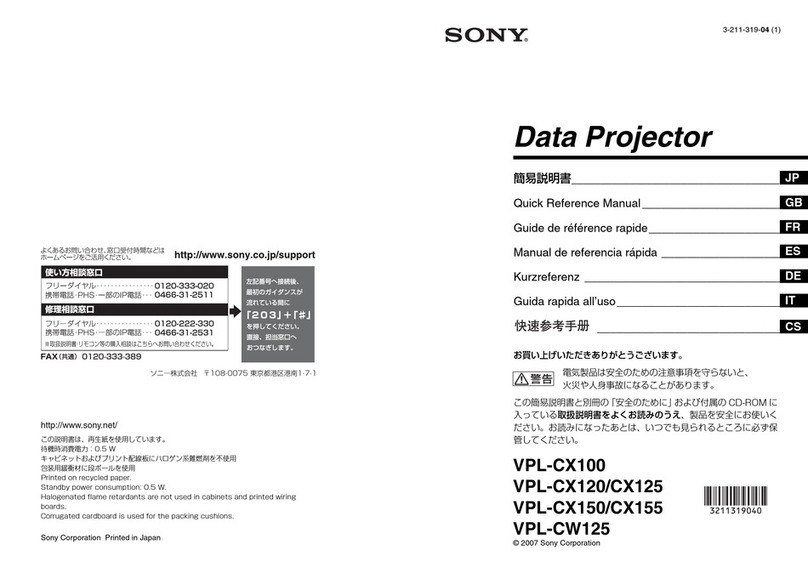 Sony VPL-CX100 Service manual