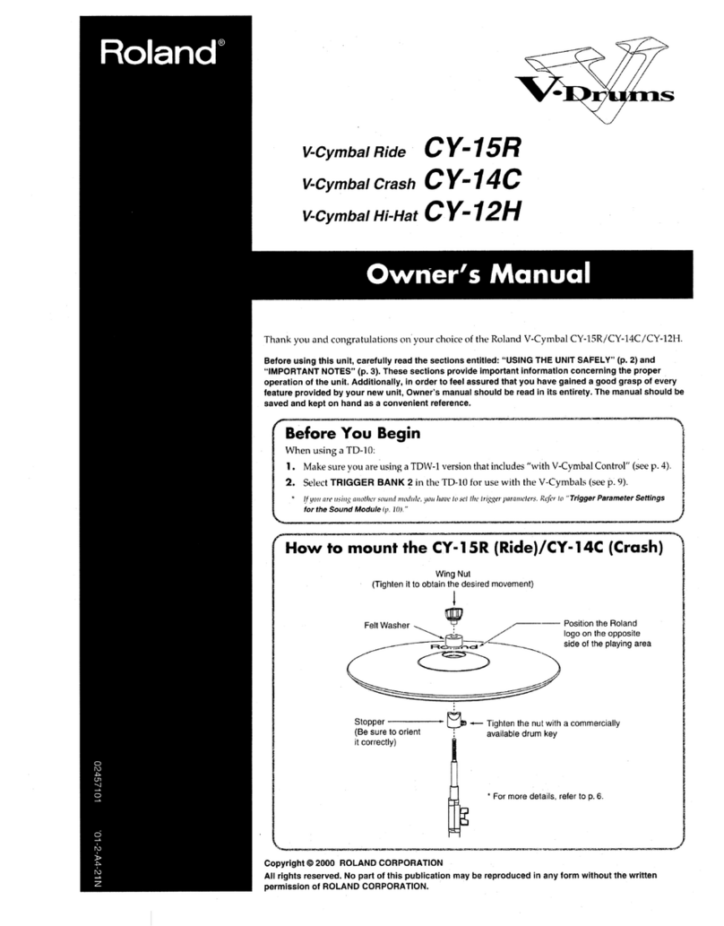Roland CY-15R User manual Roland CY-15R User manual