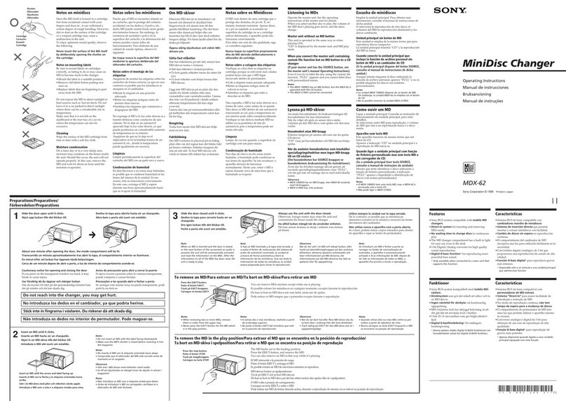 Sony MDX-62 User manual
