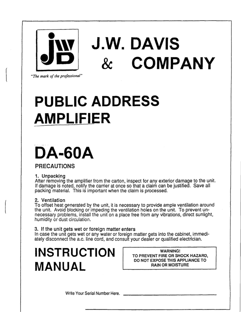J.W. Davis DA-60A instruction manual