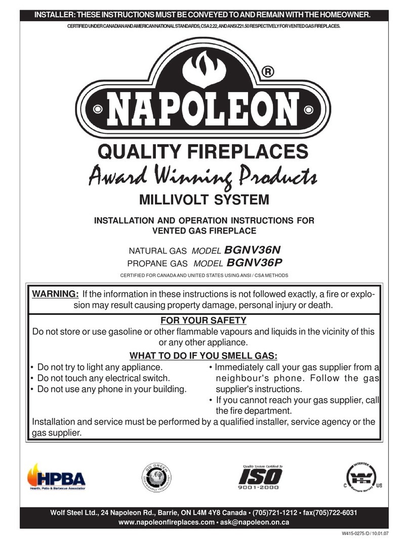 Napoleon BGNV36N User manual