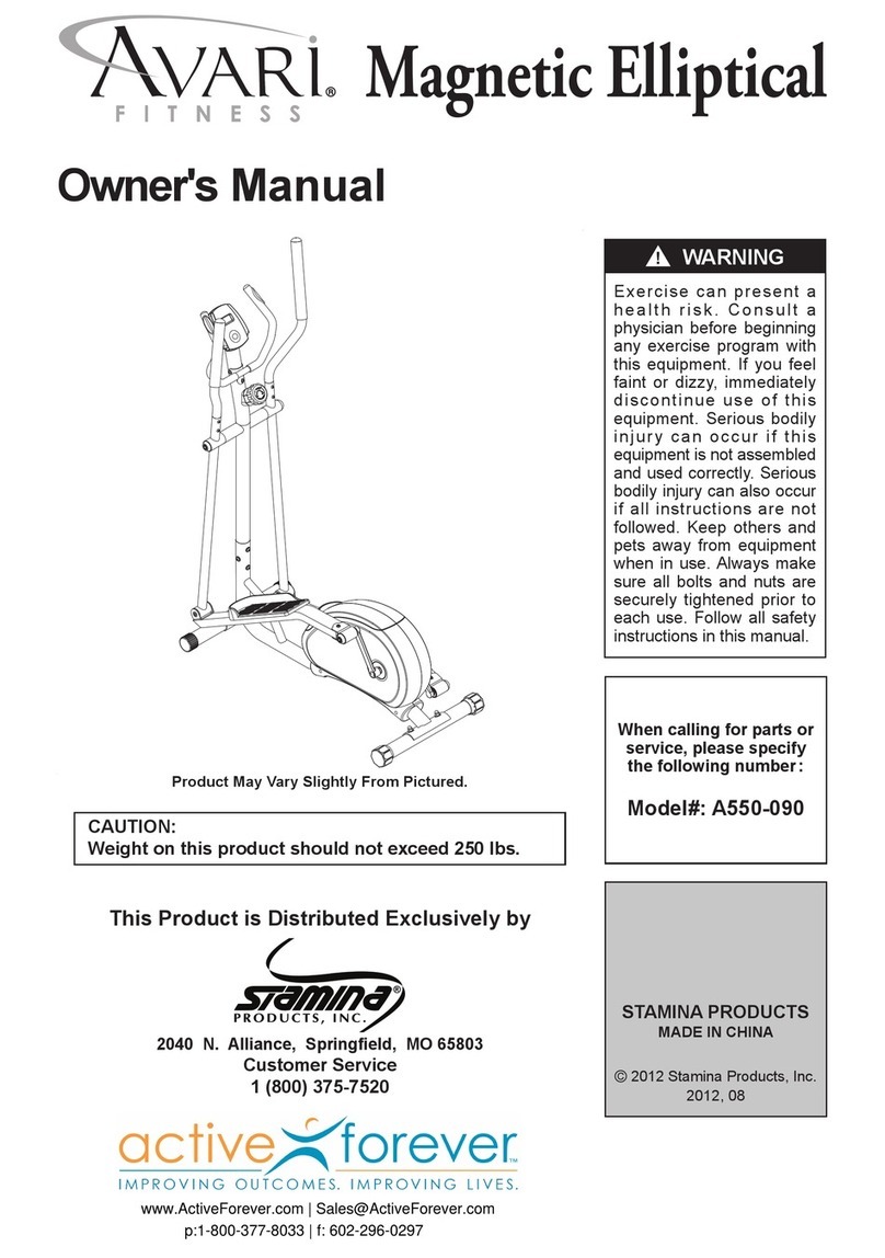 Avari Fitness A550-090 owner's manual