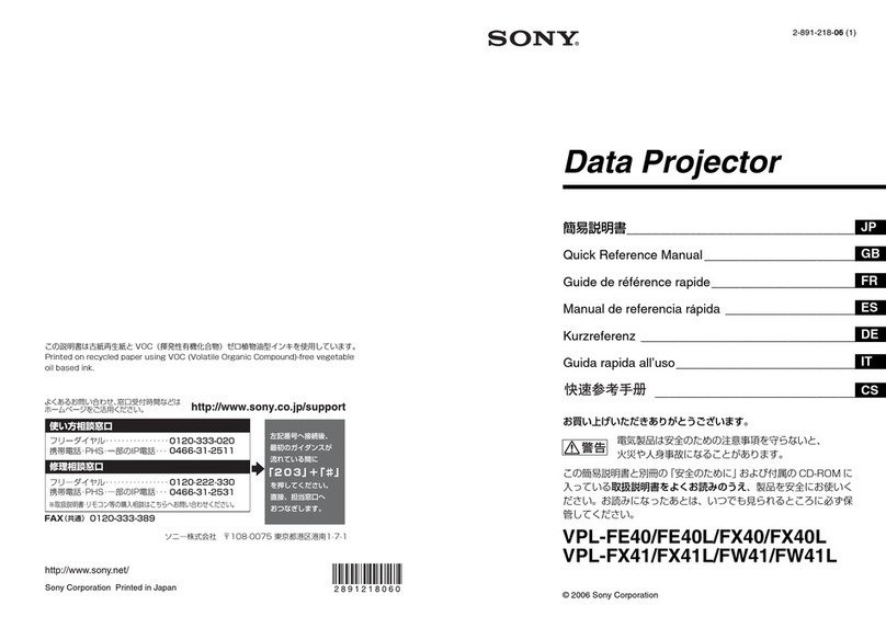 Sony HDMI VPL-FE40 Service manual