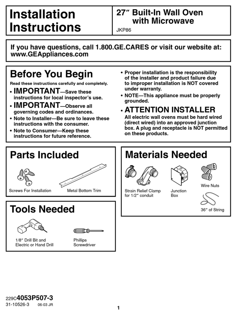 GE JKP86 User manual GE JKP86 User manual