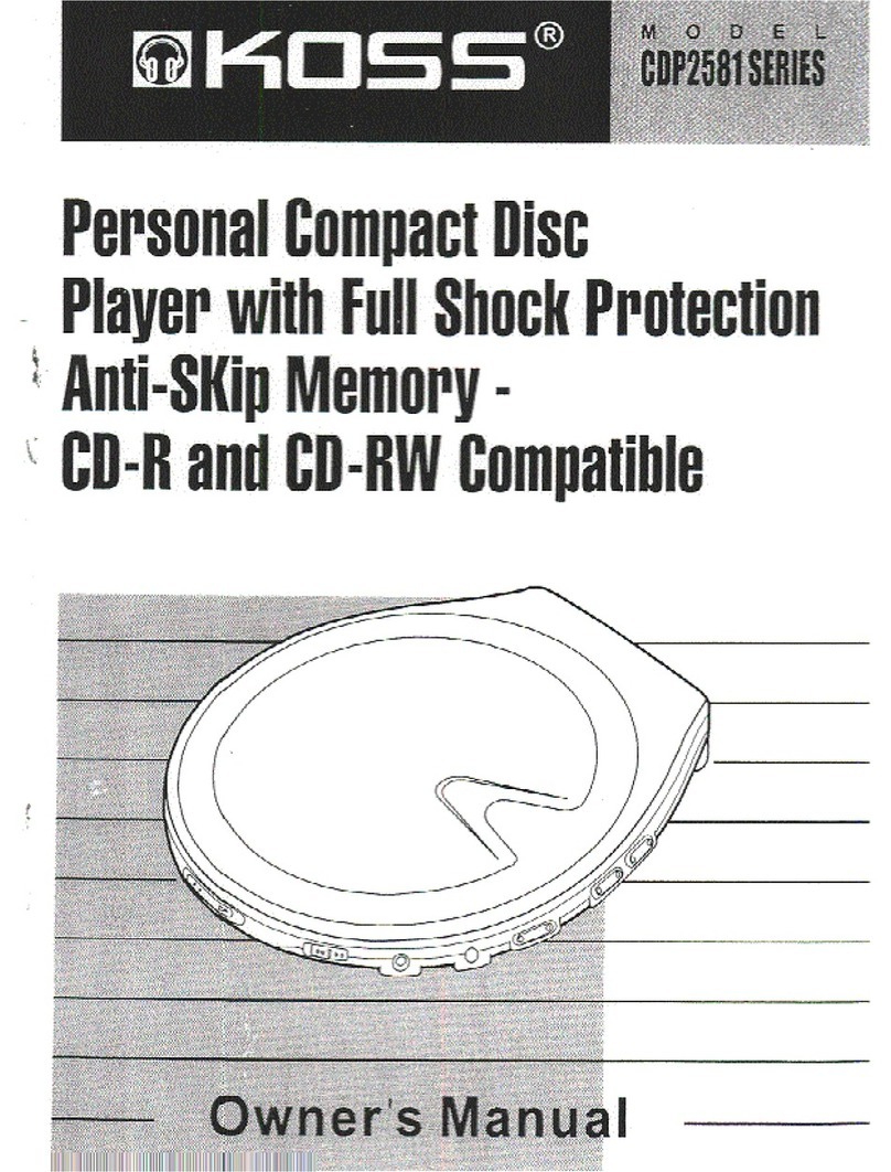 Koss CDP2581 series owner's manual