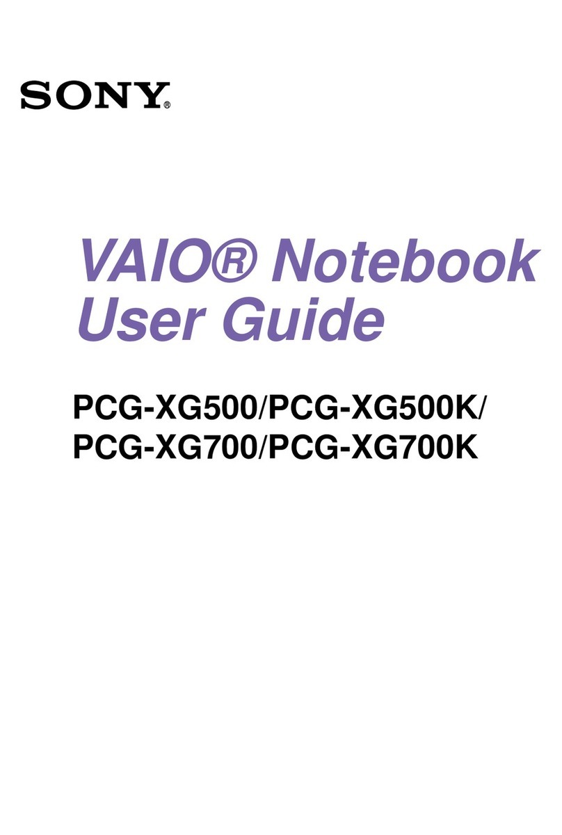 Sony VAIO PCG-XG500 user guide Sony VAIO PCG-XG500 user guide