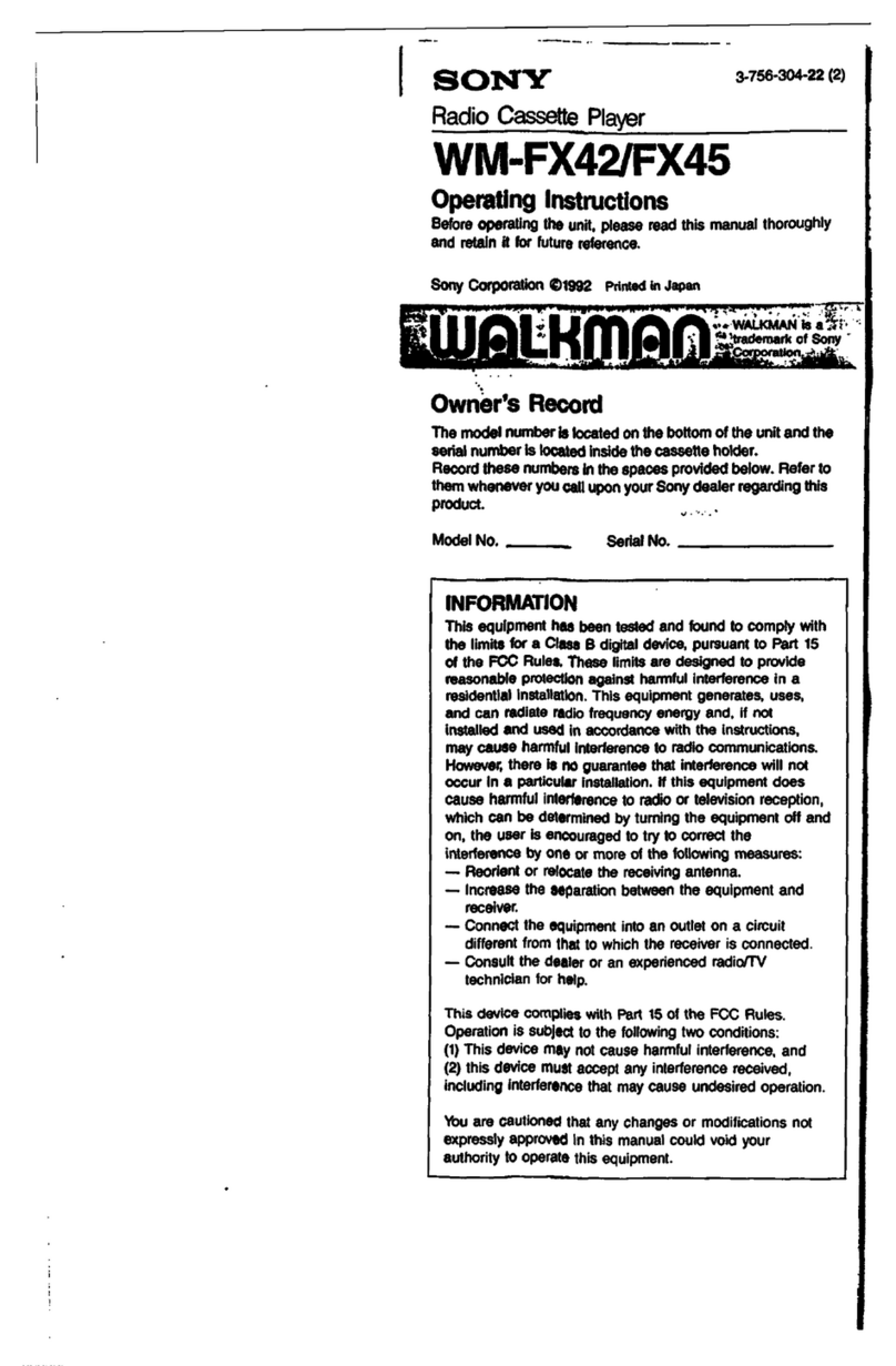 Sony WM-FX42 User manual