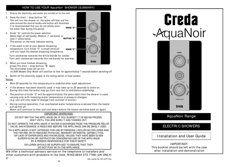 Creda AquaNoir Installation and user guide