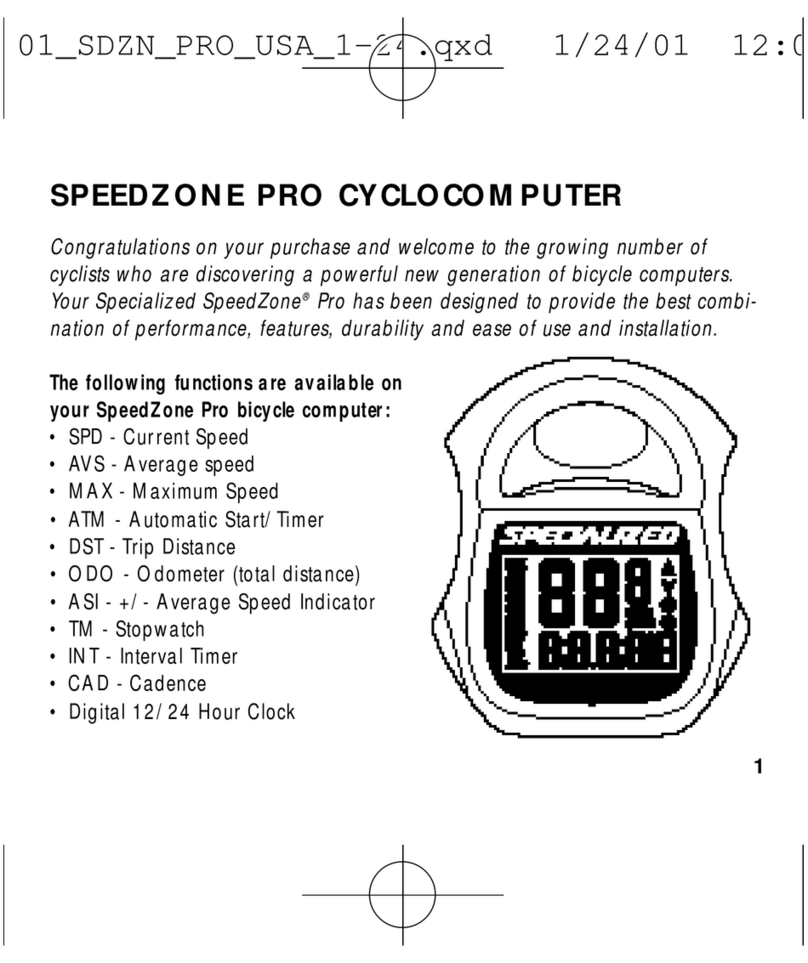 Specialized SpeedZone Pro User manual