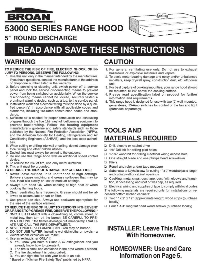 Broan 53000 SERIES User manual