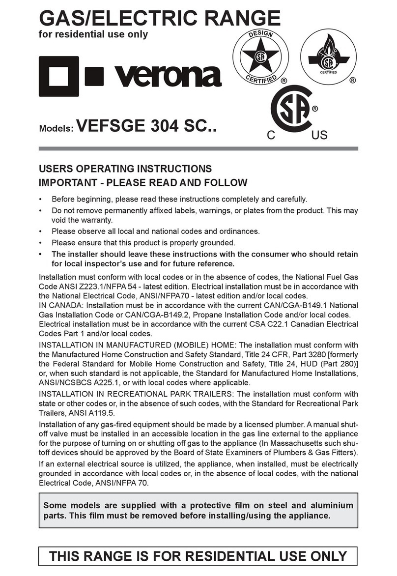 Verona VEFSGE 304 SC User operating instructions