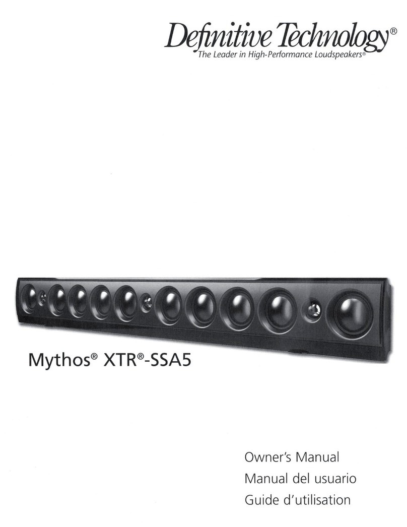 Definitive Technology MYTHOS XTR-SSA5 User manual Definitive Technology MYTHOS XTR-SSA5 User manual