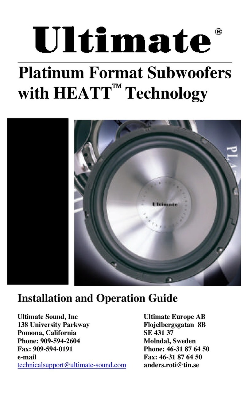 Ulti Mate Platinum Format Subwooferswith HEATT... Installation and operation guide Ulti Mate Platinum Format Subwooferswith HEATT... Installation and operation guide