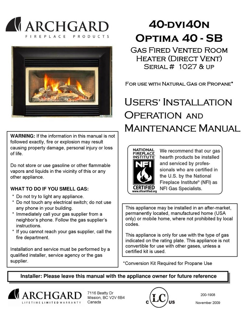 Archgard 40-dvi40n Optima 40 - SB Installation, operation and maintenance manual Archgard 40-dvi40n Optima 40 - SB Installation, operation and maintenance manual
