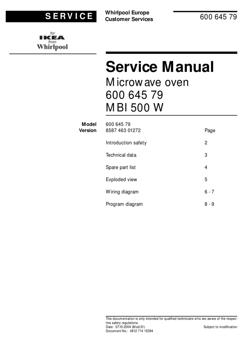 Whirlpool MBI 500 W Service manual