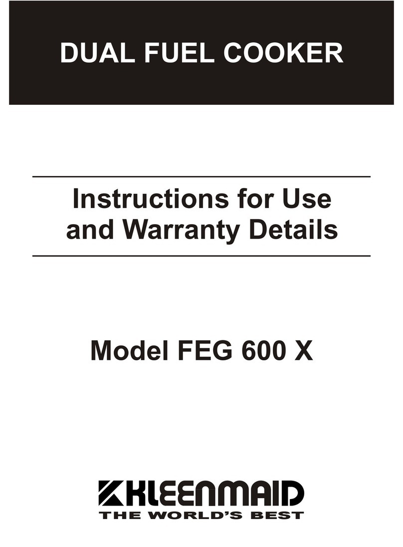 Kleenmaid FEG 600 X Installation guide Kleenmaid FEG 600 X Installation guide