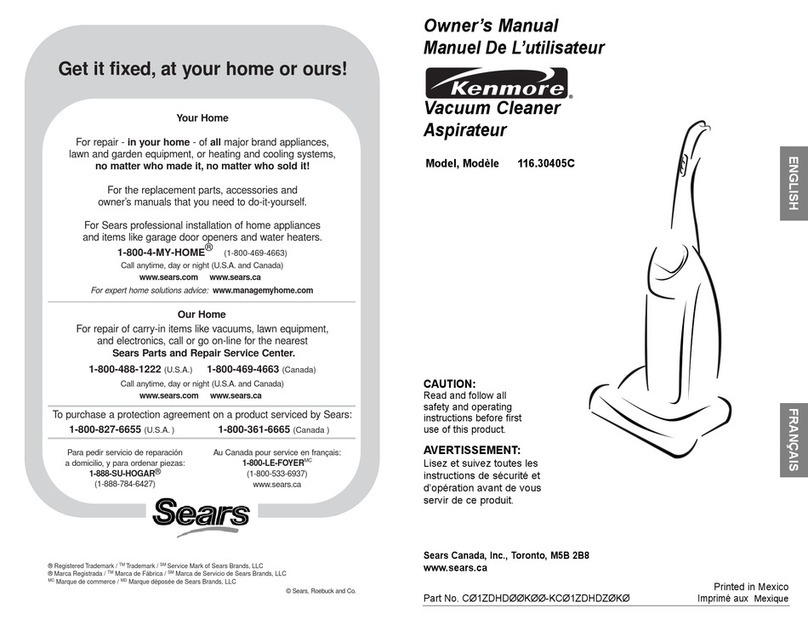 Kenmore 116.30405C owner's manual