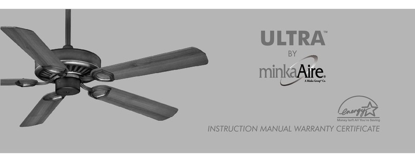 Minka-Aire ULTRA Instruction manual warranty certificate